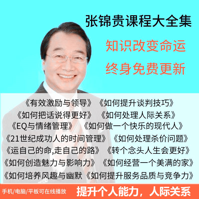 新课张锦贵视频全集谈判技巧销售刻录盘个性化服务