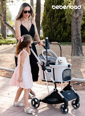 Beberoad T3宠物婴儿车小型狗和猫郊游婴儿车轻型折叠篮子可拆卸