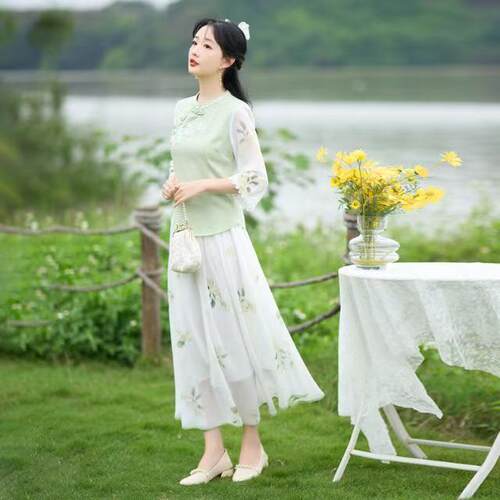 新中式汉元素禅意茶服旗袍民国风