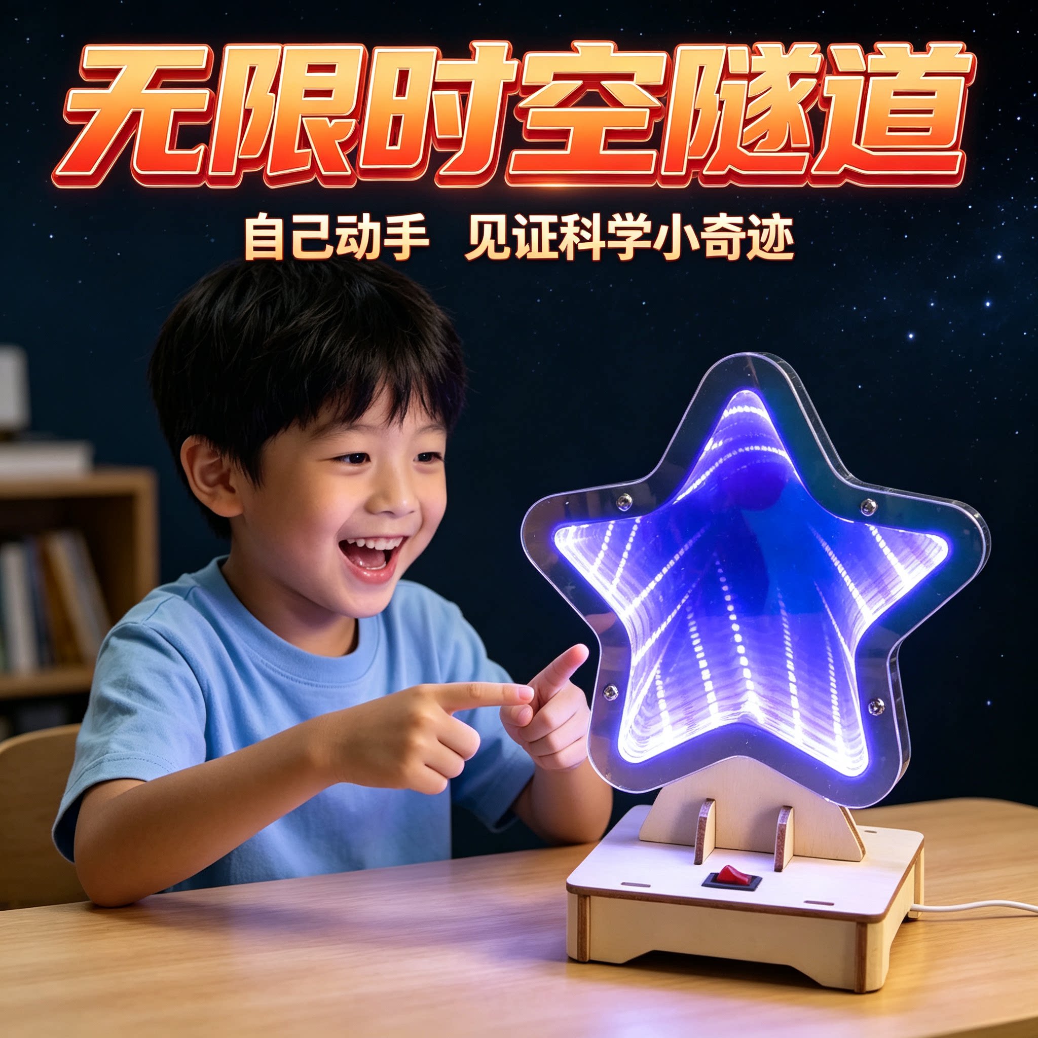 LED时空隧道霓虹深渊镜星星款