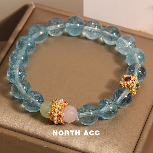 NORTHACC新中式天然蓝晶石水晶手链女轻奢复古小众跑环手串转运