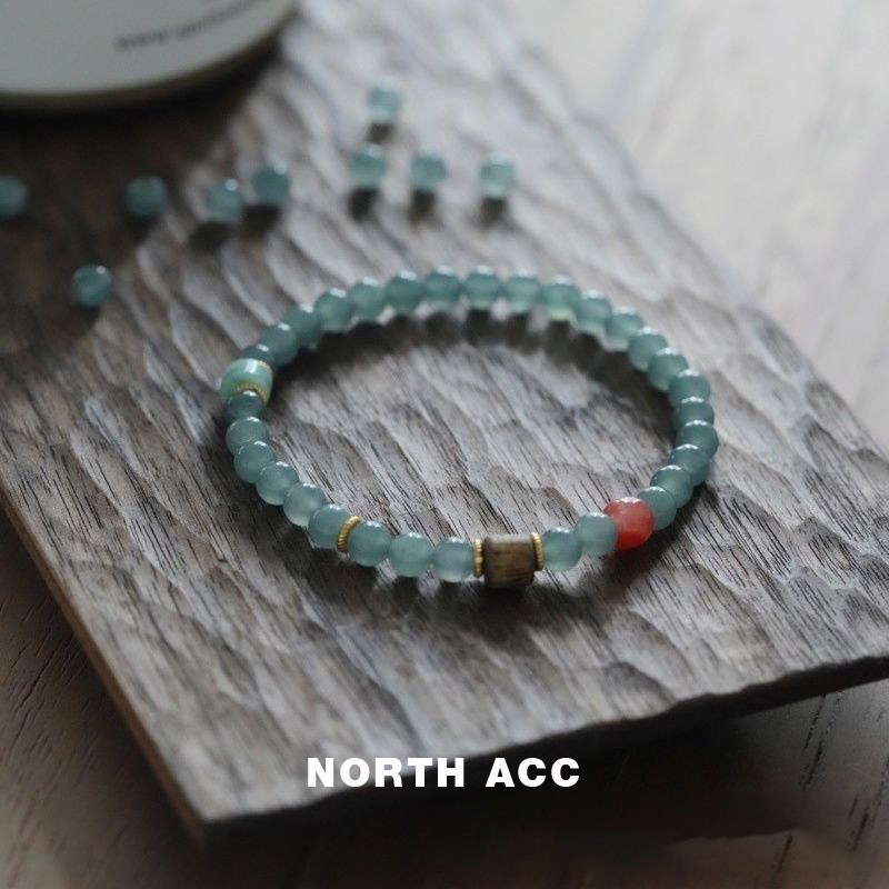 NORTHACC新中式复古蓝水翡翠手串南红手链小珠手链沉香女款