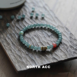 NORTHACC新中式复古蓝水翡翠手串南红手链小珠手链沉香女款