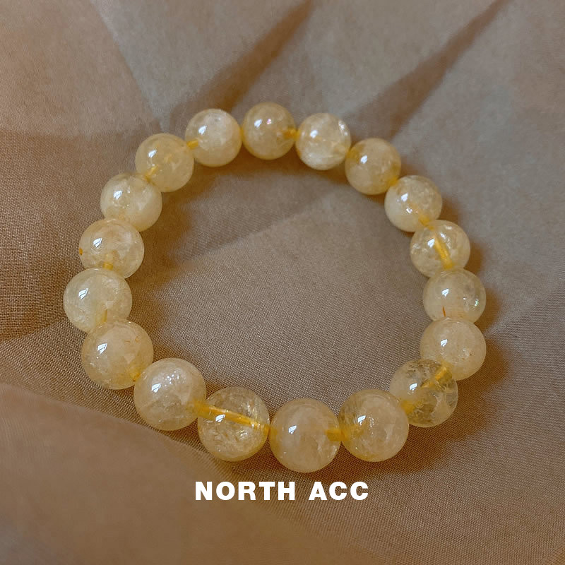 NORTHACC新中式金发晶手链黄水晶手串女弹力可调节发丝复古水晶