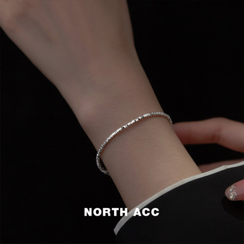 NORTHACC中古风不规则碎银子手链简约小众高级感设计手饰S925足银