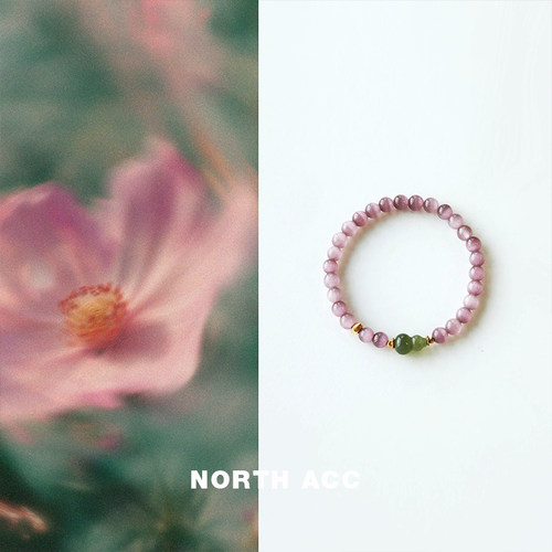 NORTHACC新中式复古天然紫猫眼石手串女和田玉葫芦小众设计高级感