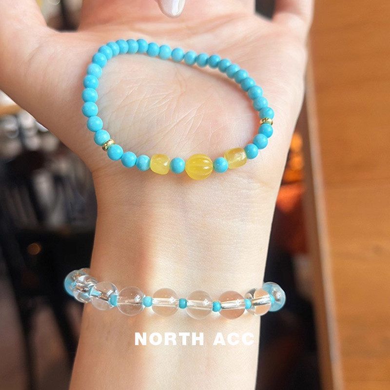 NORTHACC新中式蜜蜡珐琅青瓷绿松石手链轻奢高级感小众手串女串珠