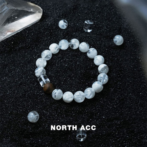 NORTHACC新中式天然白雪花幽灵手链天然雪花幽灵水晶沉香转运手串