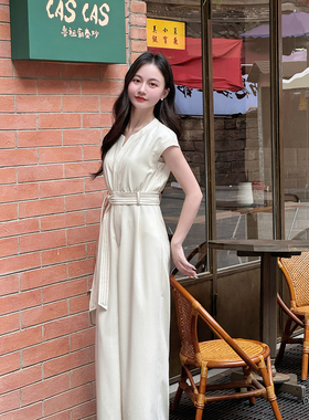 【圣托尼亚】小娜椒小个子2025夏季韩系气质简约松弛高腰连体裤女