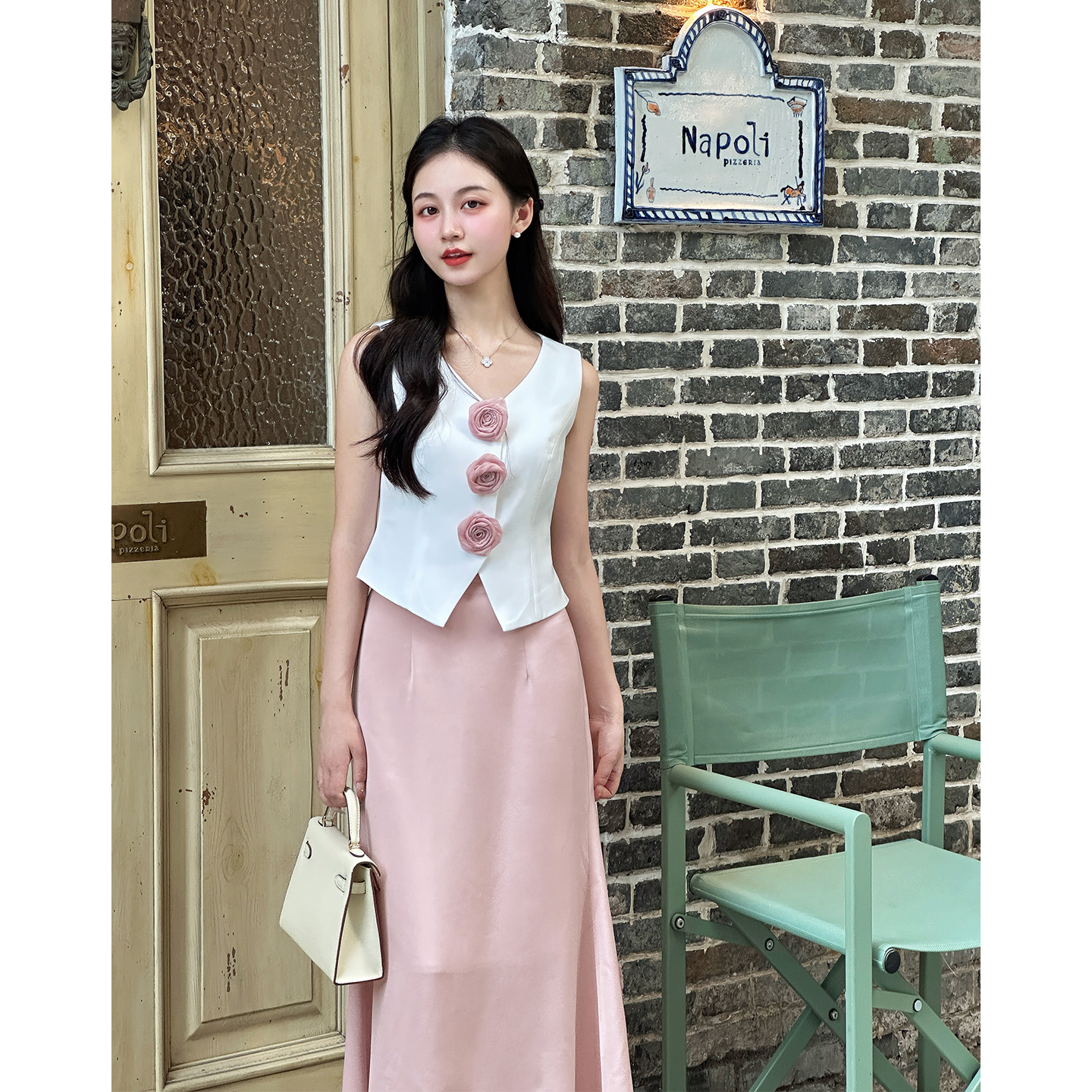 【白栀玫瑰】小娜椒小个子轻奢减龄高级感法式气质上衣百搭半身裙