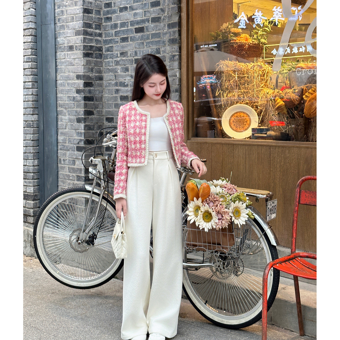 【洛黛丽雅】小娜椒小个子设计感小香风外套女短款外套时尚裤子女,女装/女士精品,时尚套装,淘宝优惠券,粉丝福利购,淘宝优惠卷