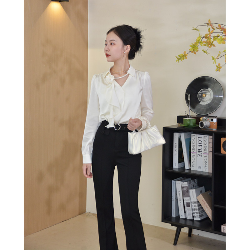 【白茶琉璃】小娜椒小个子秋季显瘦长袖设计感上衣休闲裤两件套女,女装/女士精品,时尚套装,淘宝优惠券,粉丝福利购,淘宝优惠卷