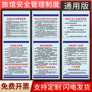 旅馆管理制度宾馆旅店旅馆消防安全管理制度住宿登记未成年人五必须标识宾馆酒店消防安全检查KT板提示广告牌