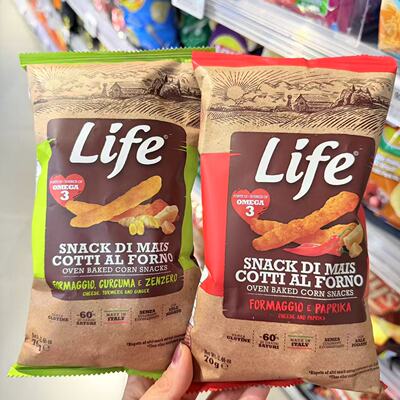 ole超市意大利进口莱弗斯芝香姜味烤玉米脆辣味玉米脆70g