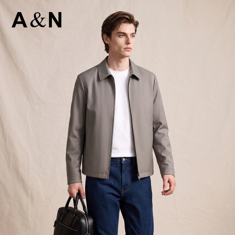 【简约轻奢&含桑蚕丝】AntonNeal挺括易打理休闲夹克男秋防暖外套