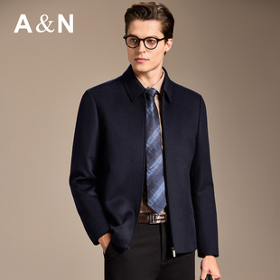 【20%山羊绒&鹅绒内胆】AntonNeal商务羽绒夹克男加厚羊毛外套冬