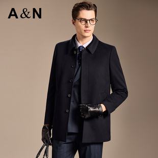 【100%山羊绒&鹅绒内胆】AntonNeal高级商务毛呢大衣男加厚外套冬