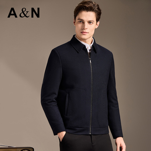 【90鹅绒&绵羊毛】AntonNeal高级商务翻领行政夹克男加厚羽绒外套