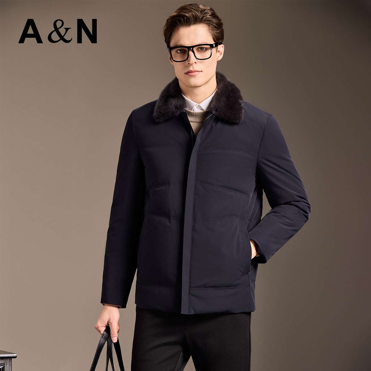【水貂毛领&鹅绒】AntonNeal拆卸兔毛皮内胆羽绒外套保暖派克服冬,男装,夹克,淘宝优惠券,粉丝福利购,淘宝优惠卷