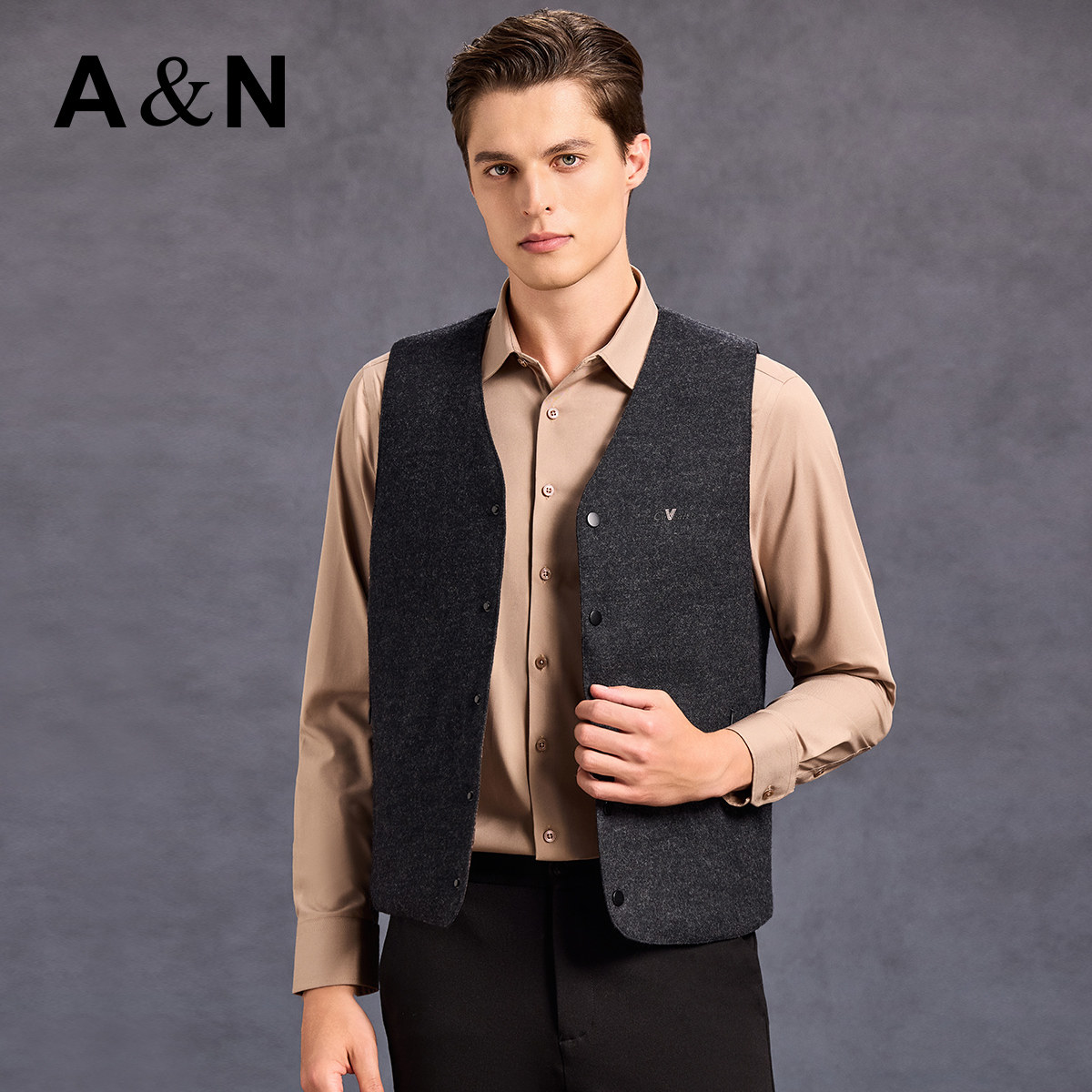 【90%白鸭绒&轻盈保暖】AntonNeal秋冬无袖商务羽绒男式马甲背心,男装,羽绒马甲,淘宝优惠券,粉丝福利购,淘宝优惠卷