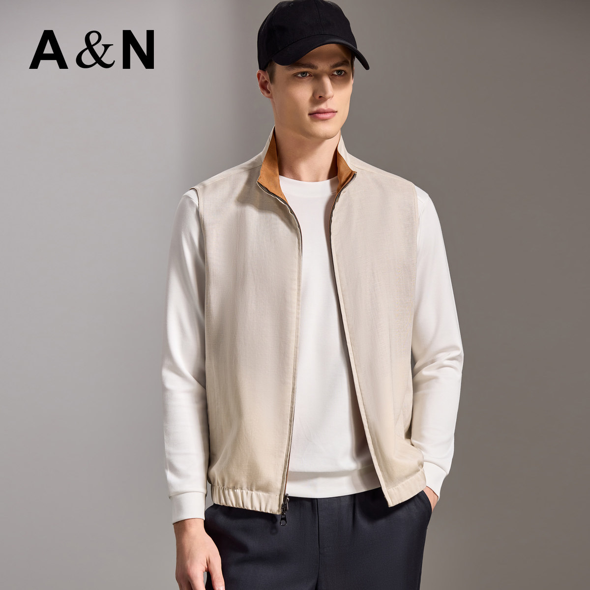 AntonNeal轻奢双面穿男马甲外套