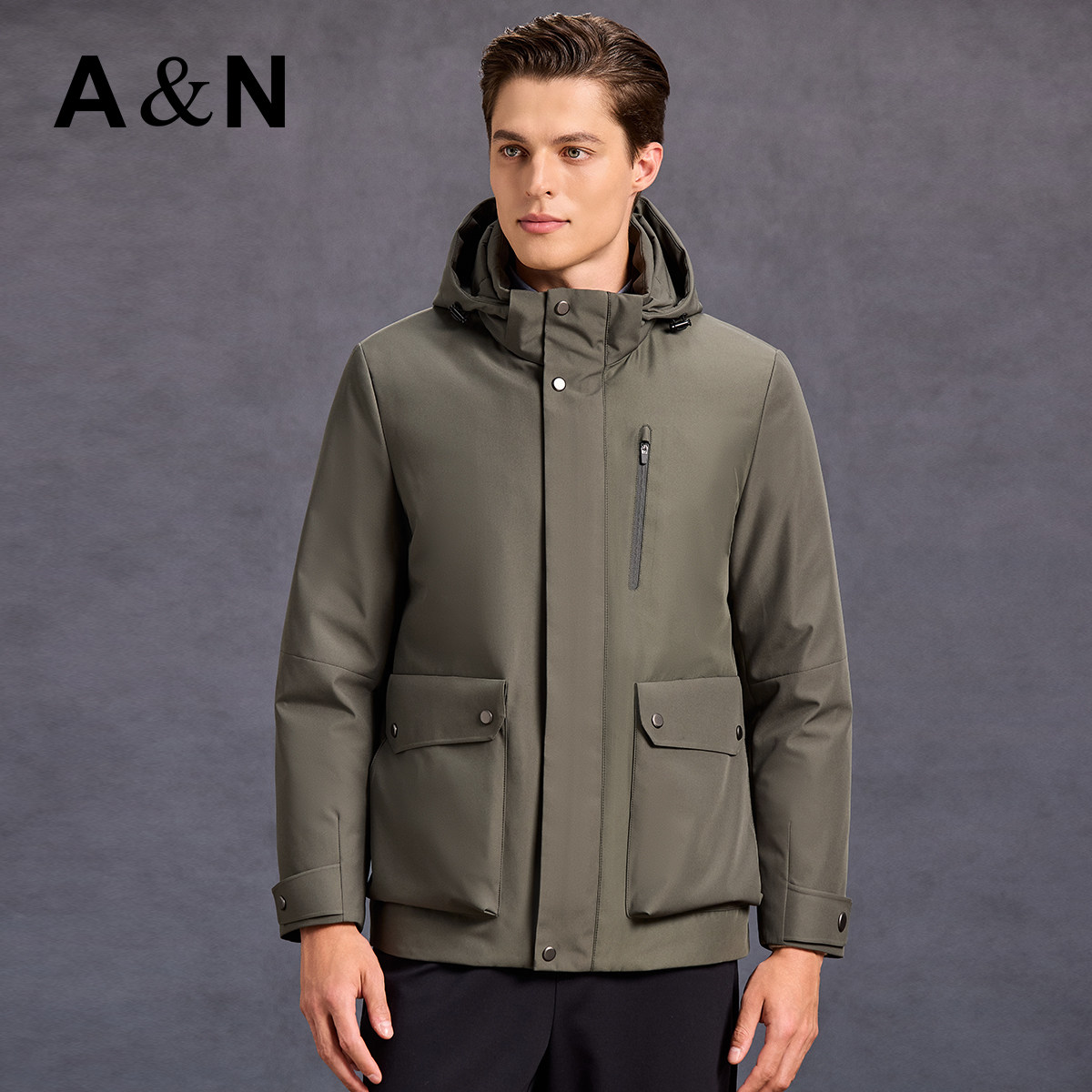 【轻户外85鸭绒】AntonNeal冬保暖御寒加绒外套连帽可拆羽绒服男,男装,羽绒服,淘宝优惠券,粉丝福利购,淘宝优惠卷