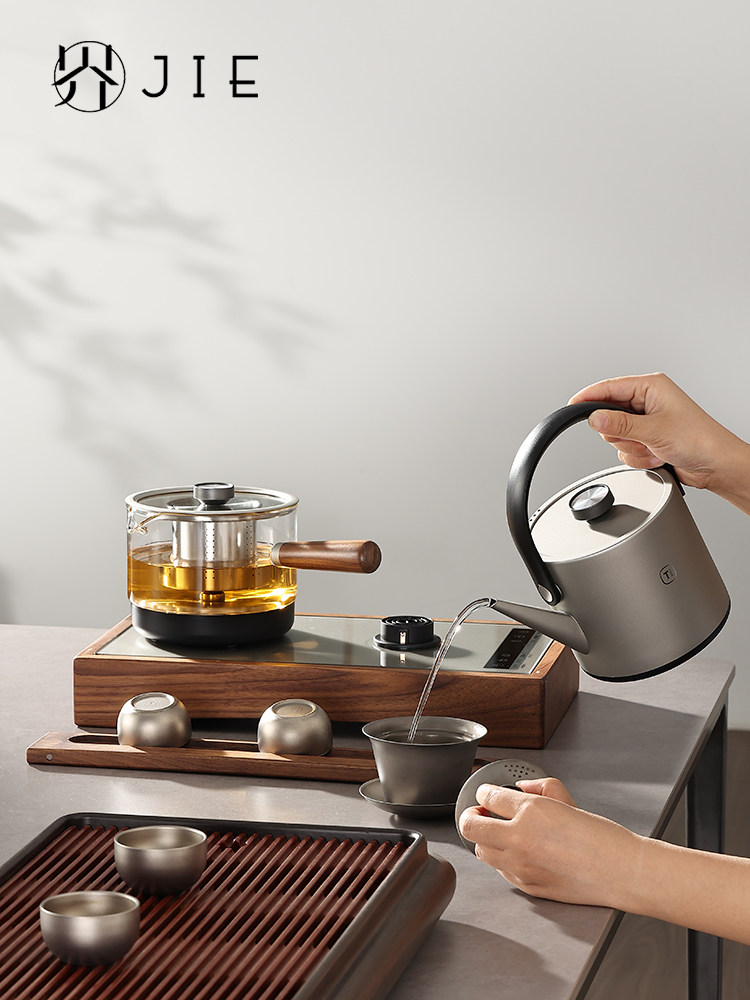 北界纯钛全自动双上水烧水壶茶台茶桌一体式保温泡茶专用电热水壶