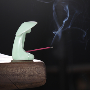 老翁垂钓线香插陶瓷摆件居茶室创意香座香托禅意茶道香薰香炉沉香