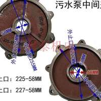 新款浅扬程污水泵配件WQ5.5/7.5/11/15/22/37/45KW中间盖水封盖油