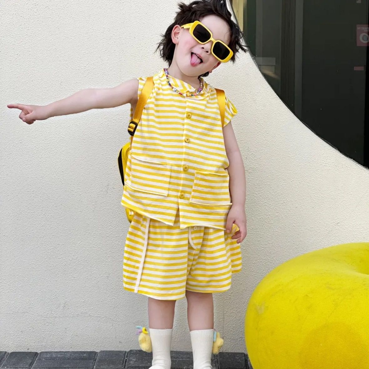 男童韩版背心套装夏季薄款短裤