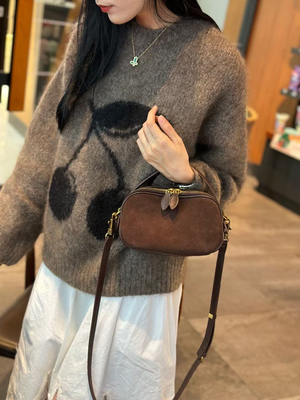 小包包女手提包2024秋冬新款斜挎包手拎时尚牛皮百搭真皮复古女包