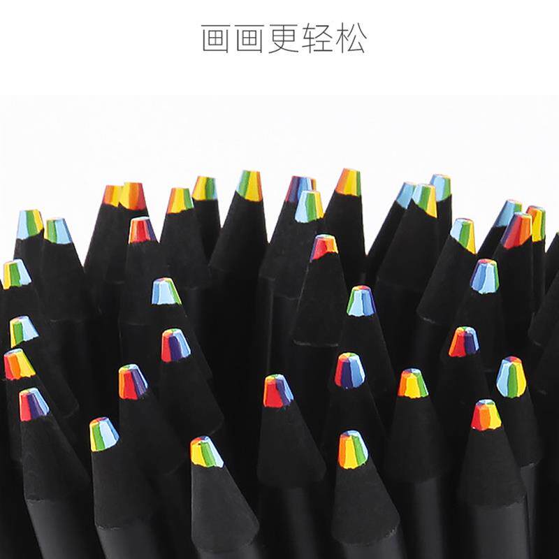 仲林日本进口彩虹标记荧光色彩铅笔一笔多色四r色彩芯笔铅绘图铅图片