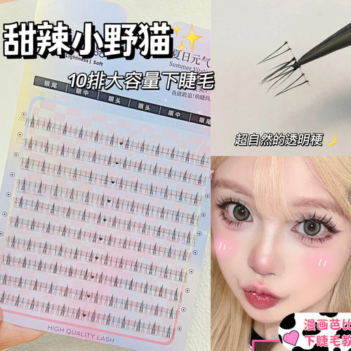 萌睫尚品假睫毛10排小野猫下睫毛分段式睫毛自然美睫店专用睫毛书 - 封面