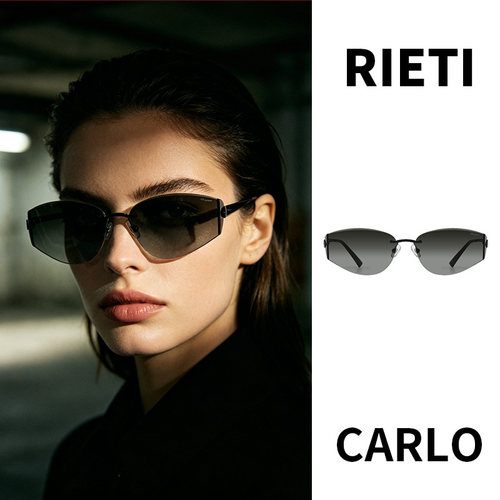 RIETI 莉爱缇黑色墨镜休闲古典太阳眼镜男女通用防紫外线RT4046