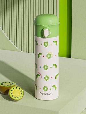 杯具熊玩潮不锈钢保温杯弹跳直饮杯高颜值奇异果水杯学生新款杯子