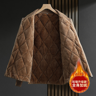 男士加绒内胆棉服新款中青年加厚保暖内穿棉衣秋冬小棉袄夹克外套