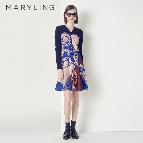 MARYLINGV领印花连衣裙