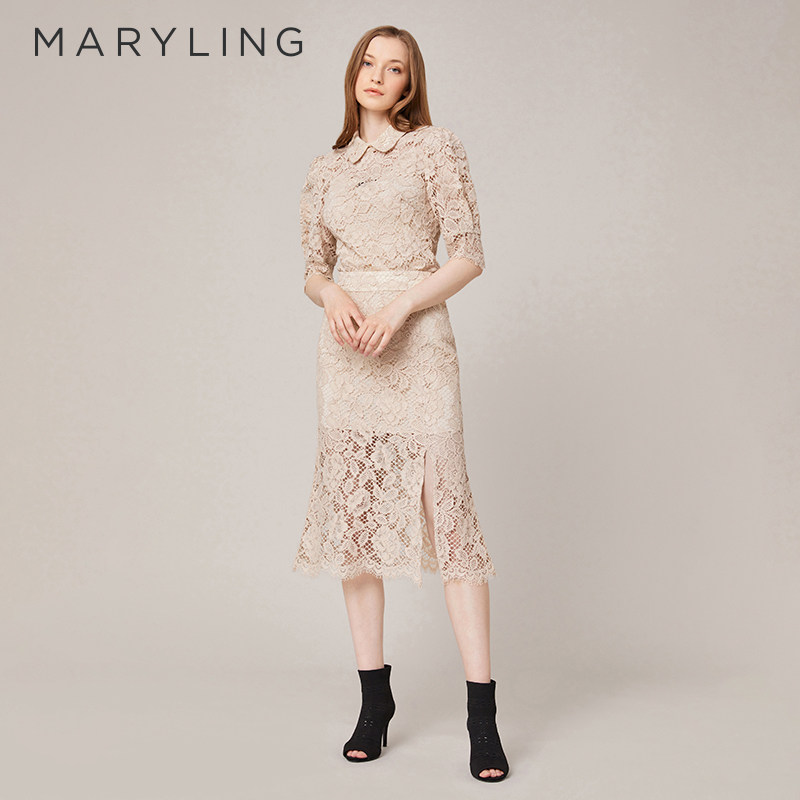 MARYLING娃娃领蕾丝衬衣图片