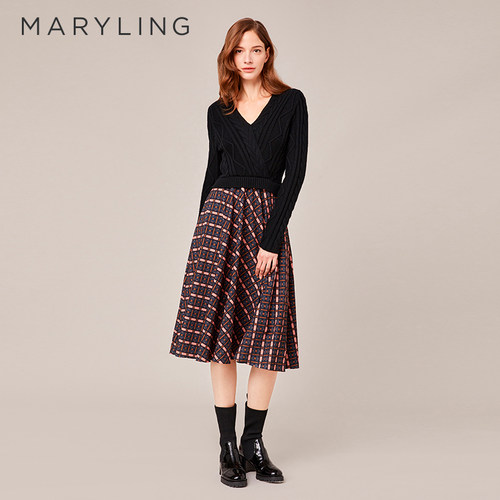 MARYLING印花针梭连衣裙