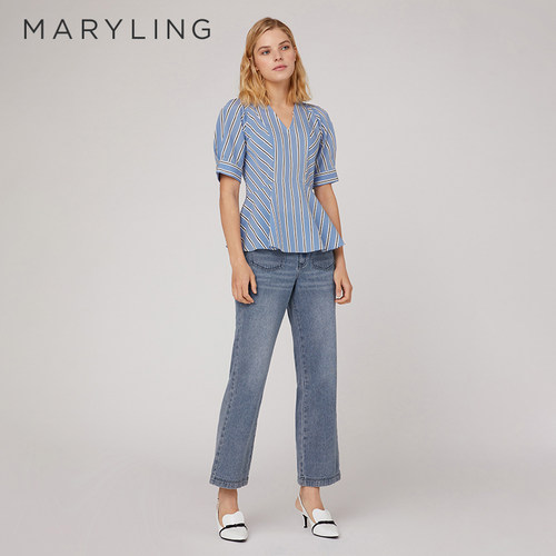 MARYLINGV领收腰A摆上衣