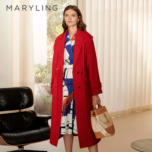 MARYLING时尚羊毛长大衣