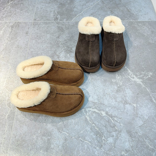 真皮羊羔绒包头厚底勃肯鞋女2025冬季新款百搭舒适保暖外穿拖鞋女