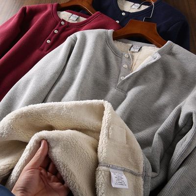 特大码300斤亨利领卫衣男打底衫