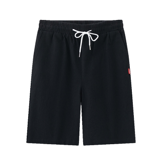 透气短裤男夏薄款棉麻亚麻纯色白色居家睡裤外穿大裤衩四五分裤子