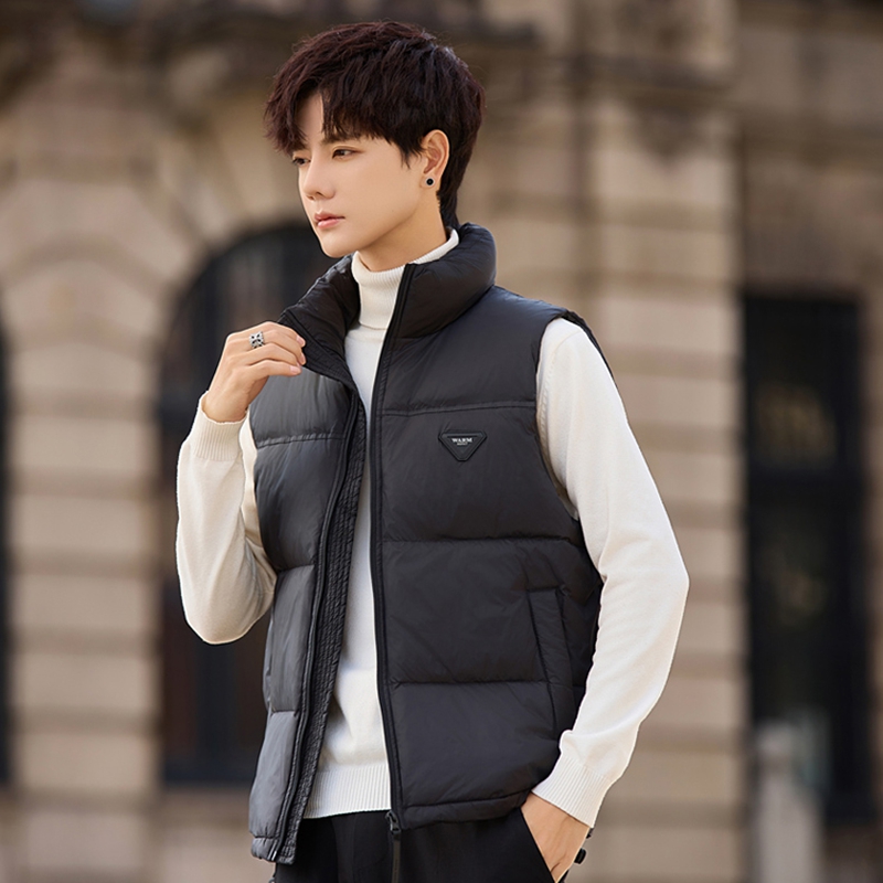 立领休闲运动短款立领羽绒马夹男