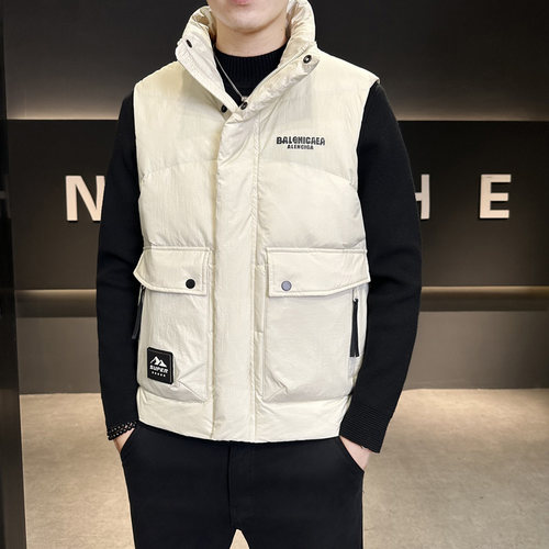 黑色高级感羽绒马夹男短款立领潮