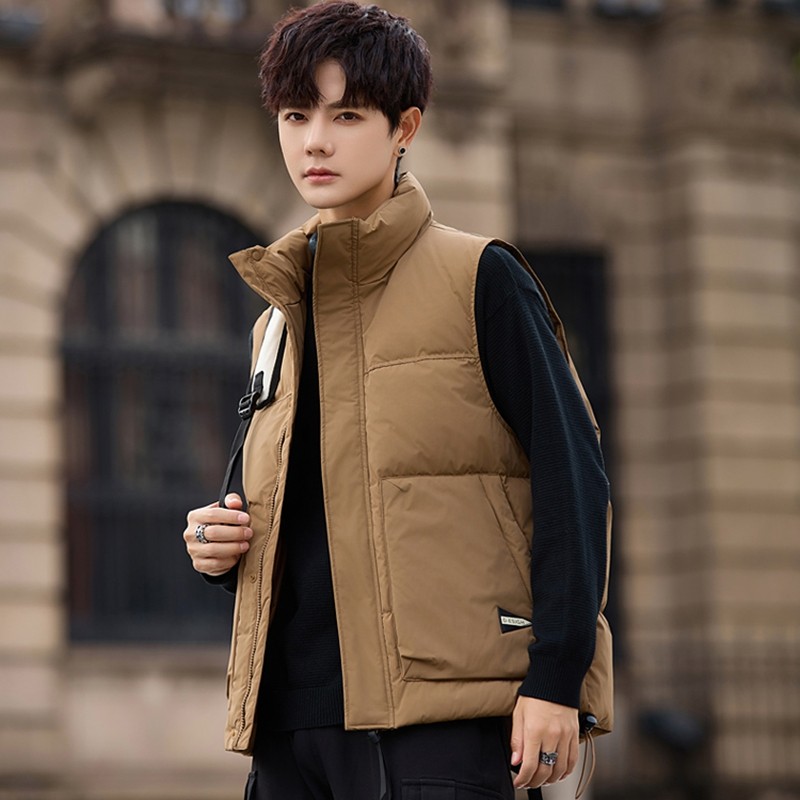 工装风户外高端鸭绒羽绒马甲男士