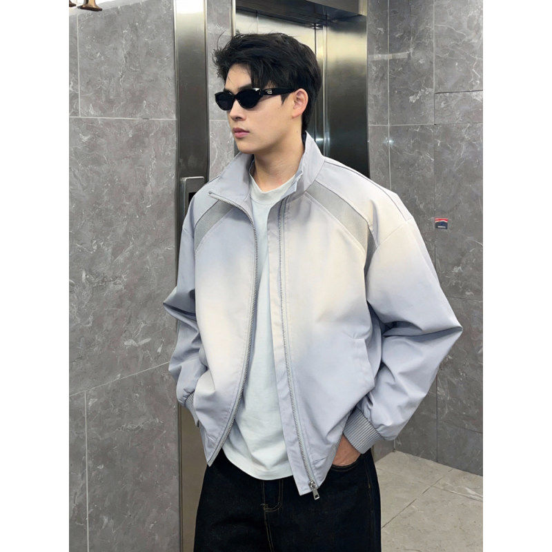 高级感美式高街立领夹克男士2026春秋季新款潮牌痞帅休闲工装外套
