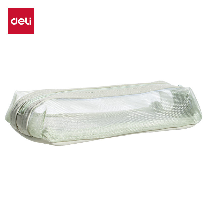 得力BC378轻韵时光系列便携小方包多用途笔袋 (绿/黑)(个)