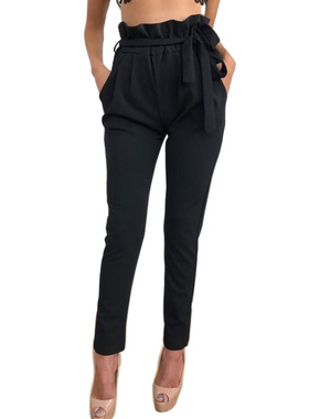 High waist casual ninth pencil pants纯色高腰休闲九分裤小脚裤